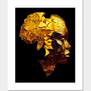 African Woman With Golden  Africa Afrocentric Posters and Art